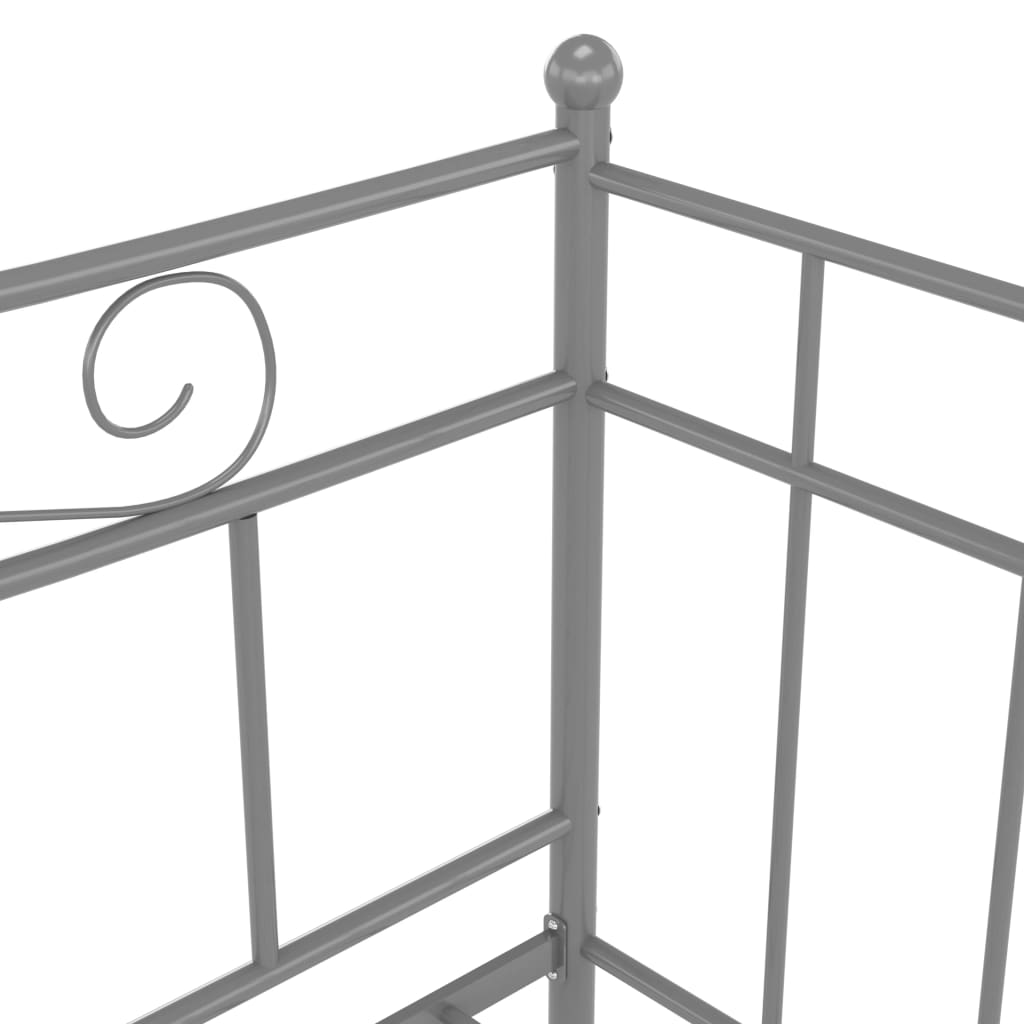 Sofa Bed Frame without Mattress Grey Metal 90x200 cm