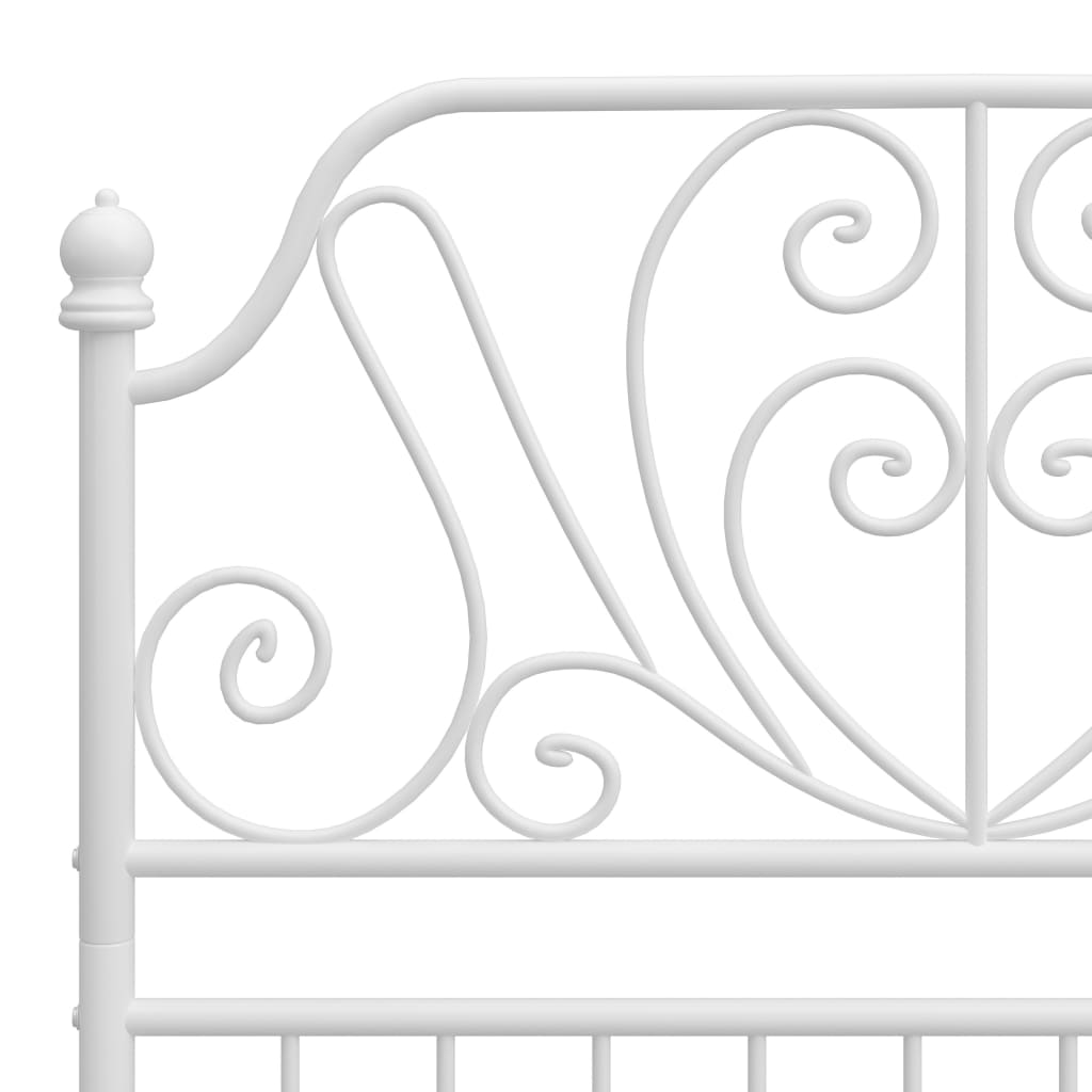 Bed Frame without Mattress White Metal 90x200 cm