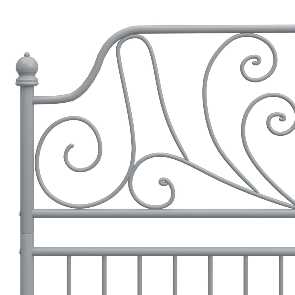 Bed Frame without Mattress Grey Metal 120x200 cm