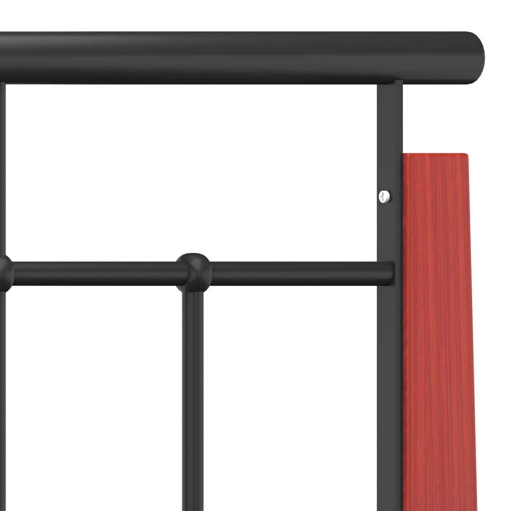 Bed Frame without Mattress Metal and Solid Oak Wood 100x200 cm