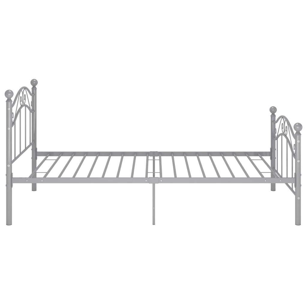 Bed Frame without Mattress Grey Metal 90x200 cm
