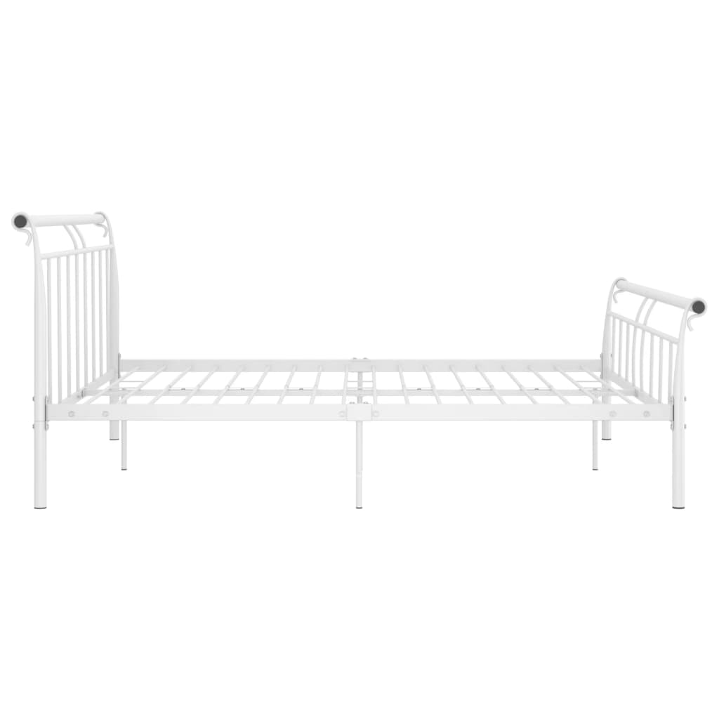 Bed Frame without Mattress White Metal 160x200 cm