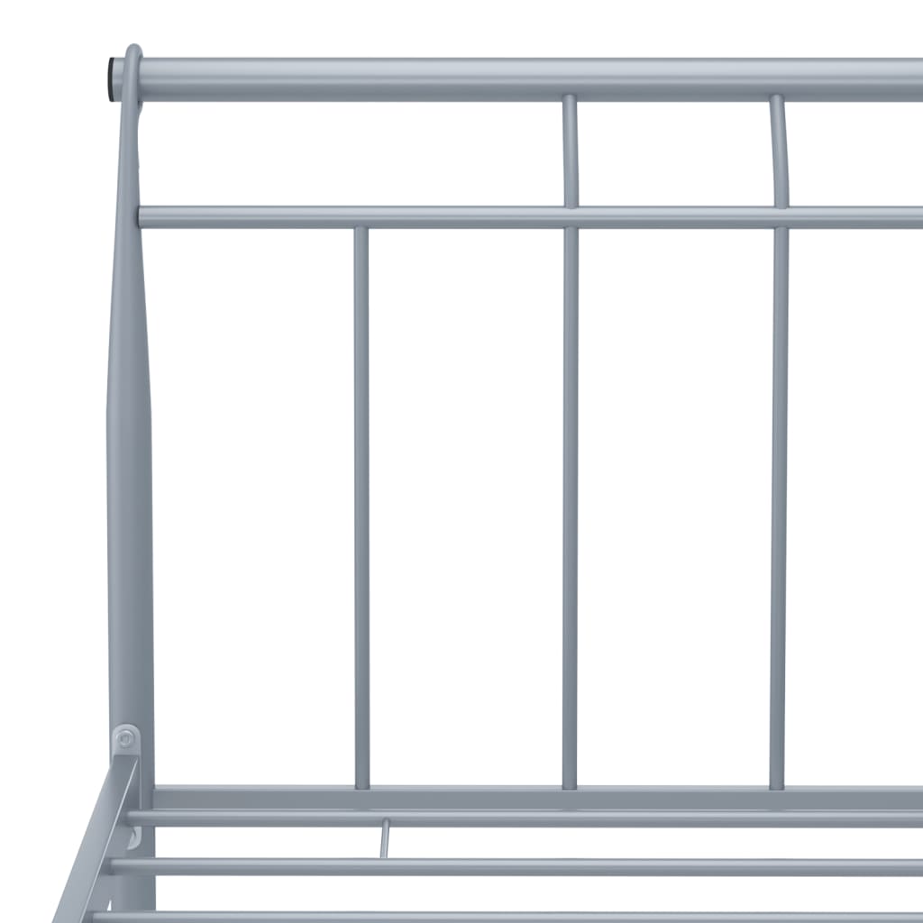 Bed Frame without Mattress Grey Metal 180x200 cm Super King