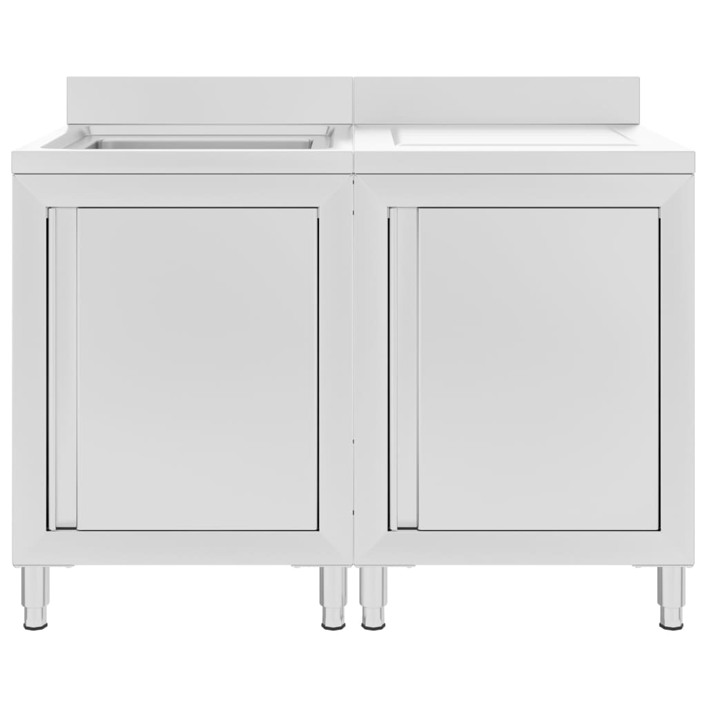 Commercial Kitchen Sink Cabinet Stainless Steel 120x60x96 cm