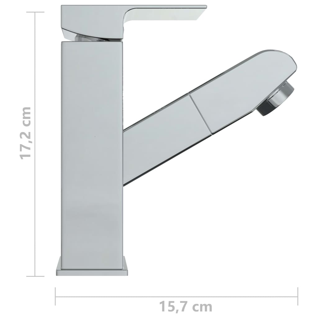 Bathroom Basin Faucet with Pull-out Function Chromed Finish 157x172 mm