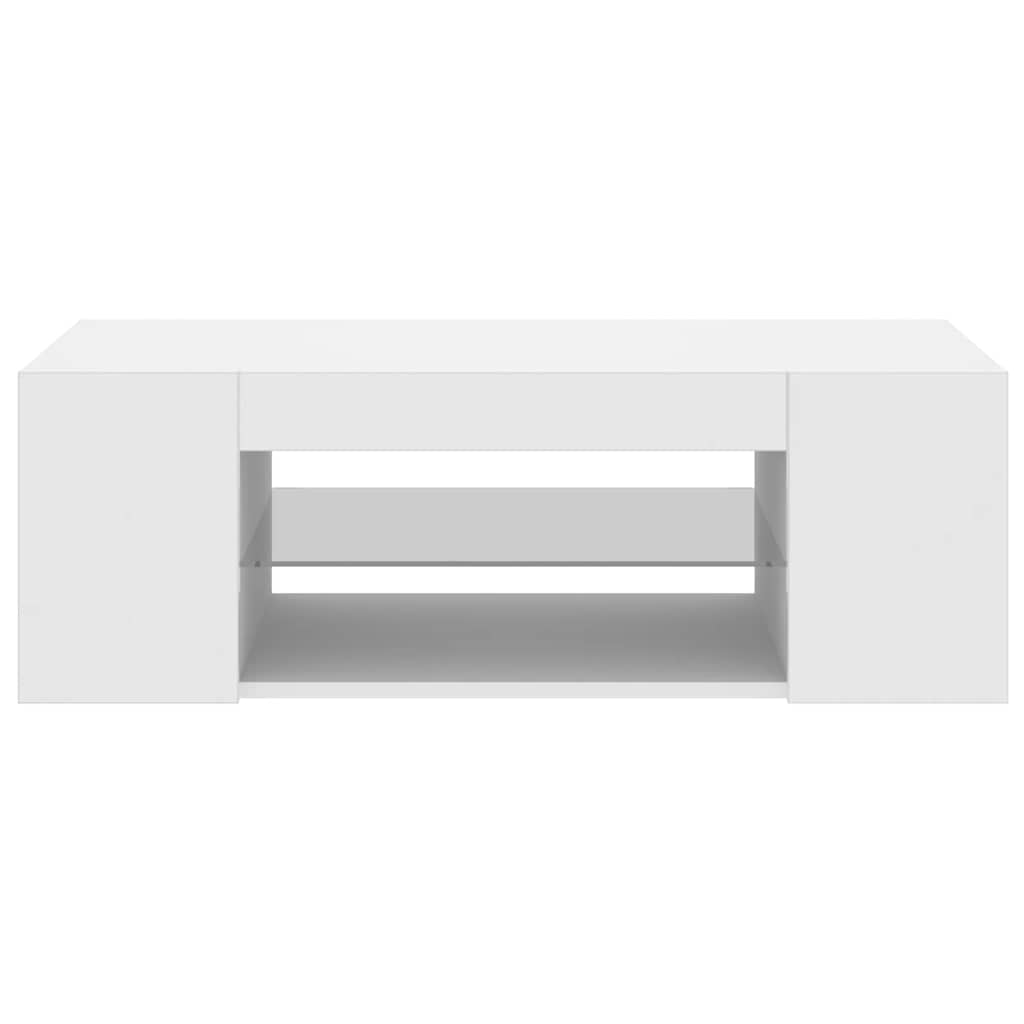 TV Cabinet with LED Lights White 90x39x30 cm