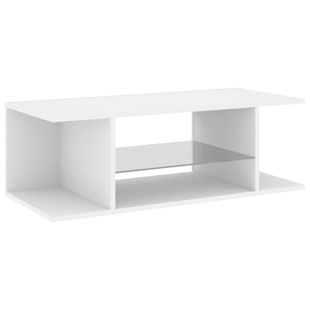 TV Cabinet with LED Lights White 90x39x30 cm