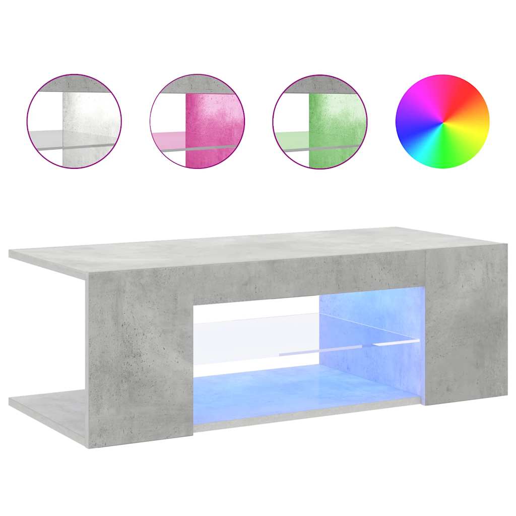 TV Cabinet with LED Lights Concrete Grey 90x39x30 cm