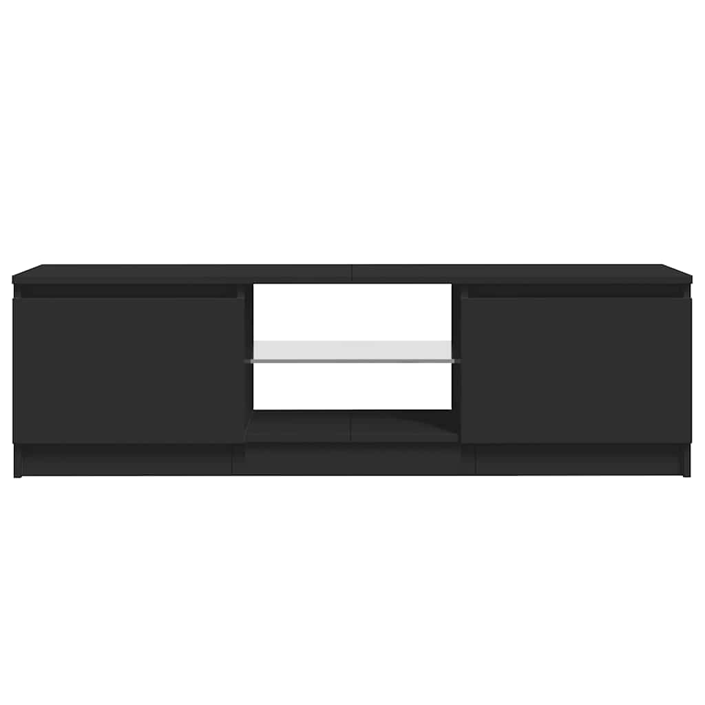 TV Cabinet with LED Lights Black 120x30x36 cm