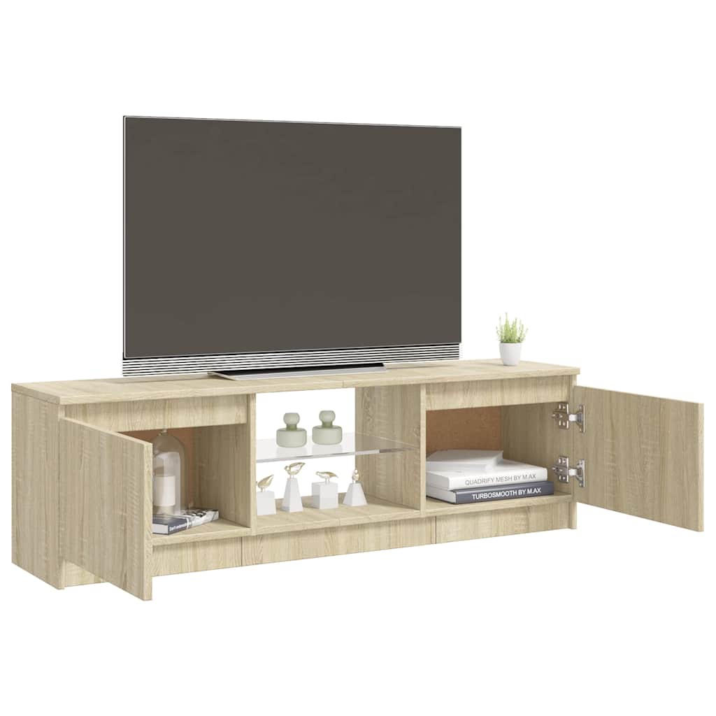 TV Cabinet with LED Lights Sonoma Oak 120x30x36 cm