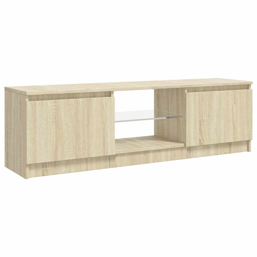 TV Cabinet with LED Lights Sonoma Oak 120x30x36 cm