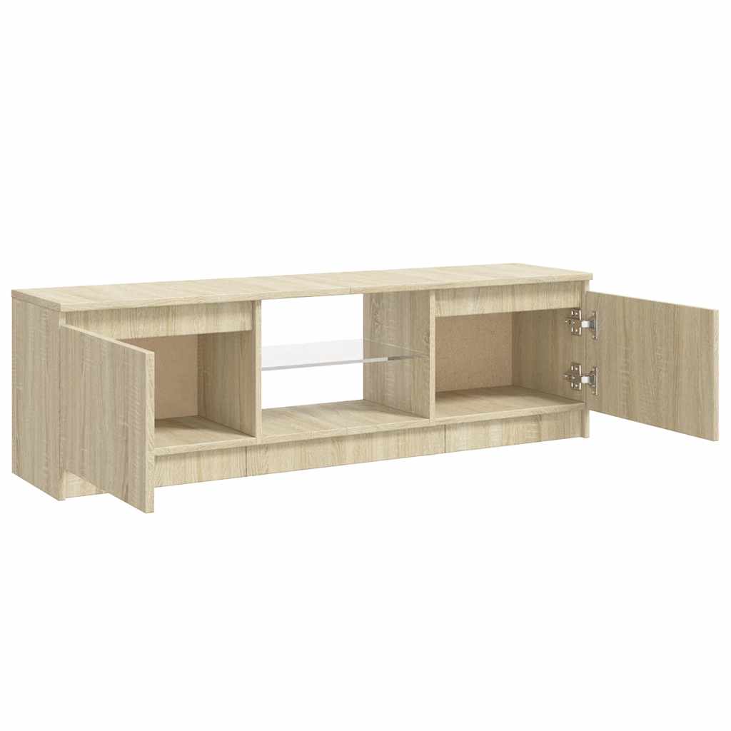 TV Cabinet with LED Lights Sonoma Oak 120x30x36 cm