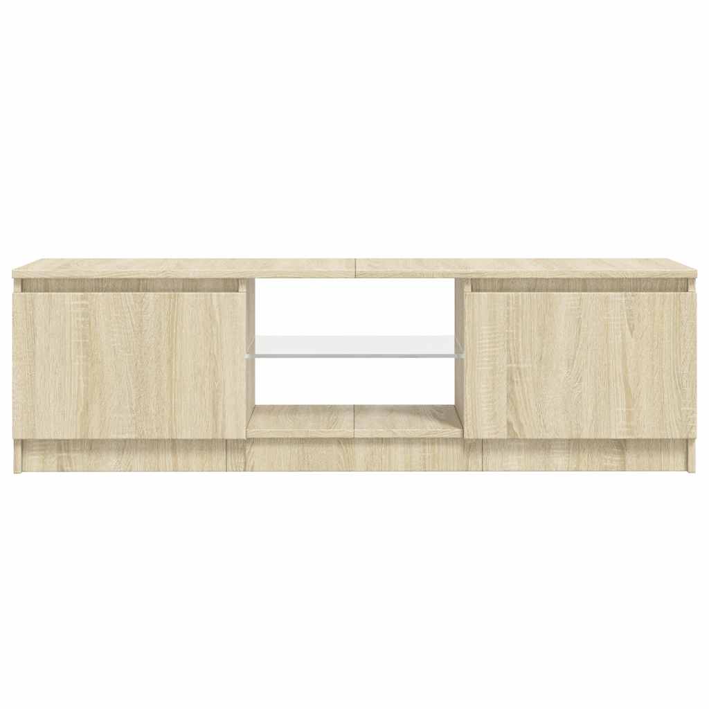 TV Cabinet with LED Lights Sonoma Oak 120x30x36 cm