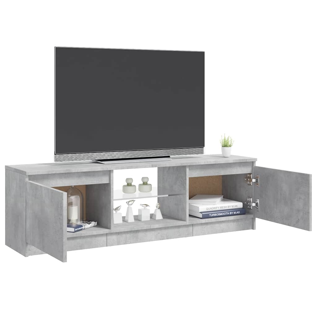 TV Cabinet with LED Lights Concrete Grey 120x30x36 cm