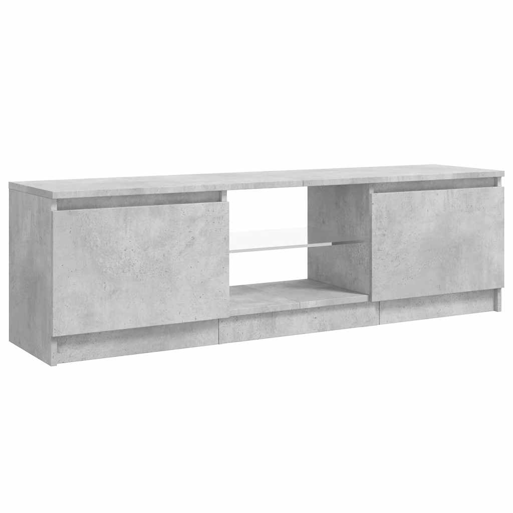 TV Cabinet with LED Lights Concrete Grey 120x30x36 cm