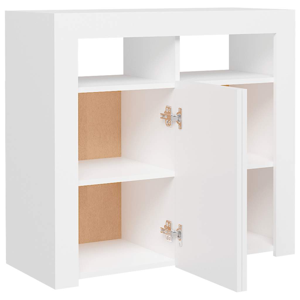 Sideboard with LED Lights White 80x35x75 cm