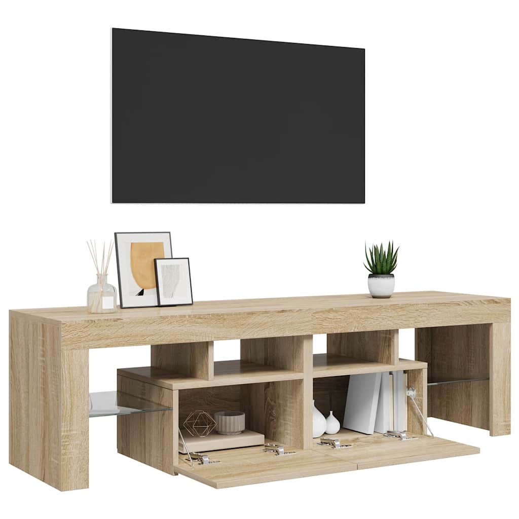 TV Cabinet with LED Lights Sonoma Oak 140x36.5x40 cm