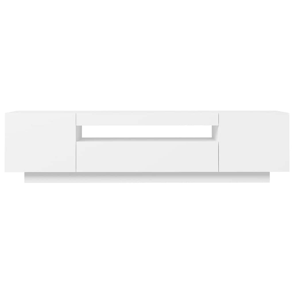 TV Cabinet with LED Lights White 160x35x40 cm