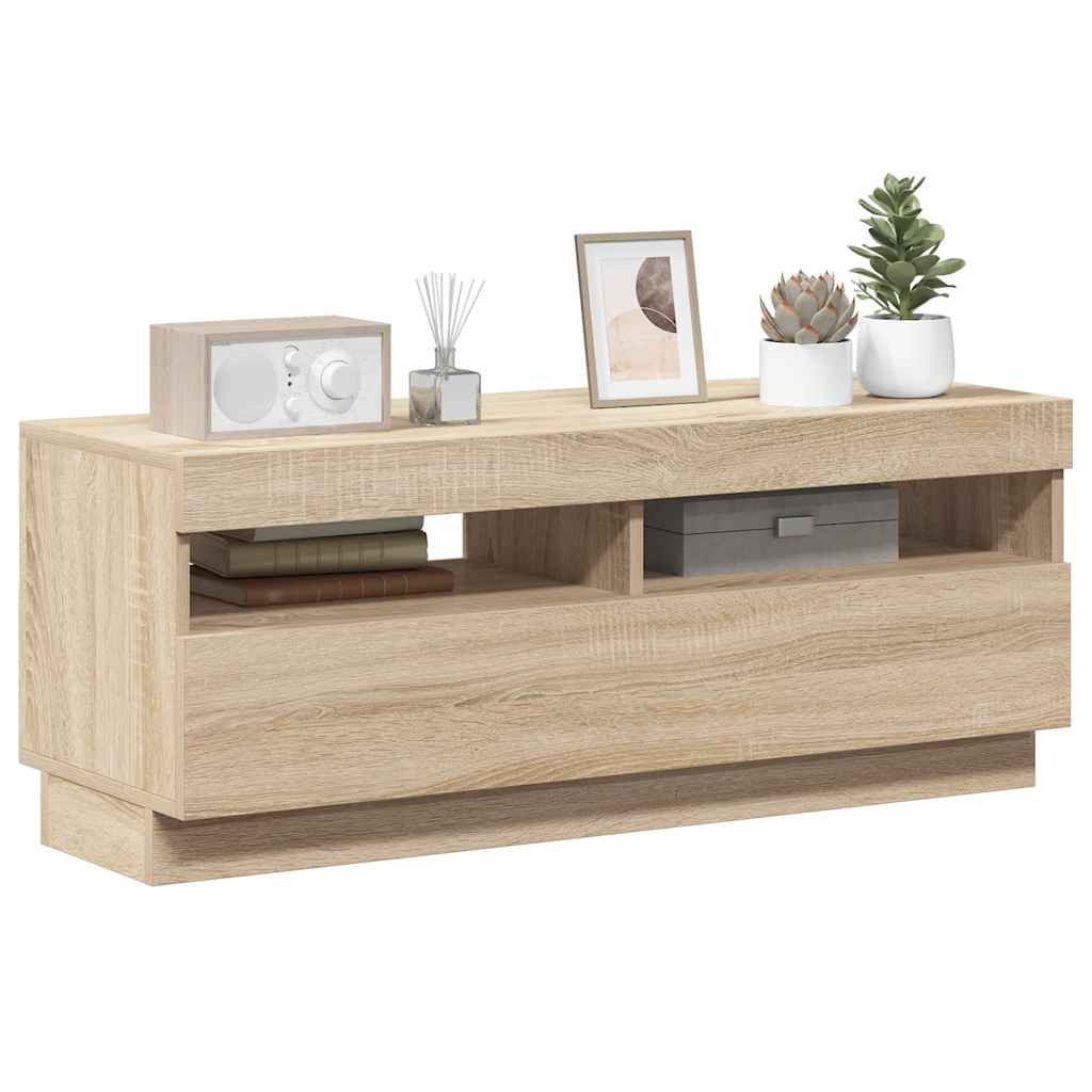 TV Cabinet with LED Lights Sonoma Oak 100x35x40 cm