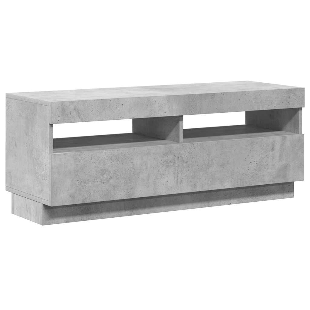 TV Cabinet with LED Lights Concrete Grey 100x35x40 cm