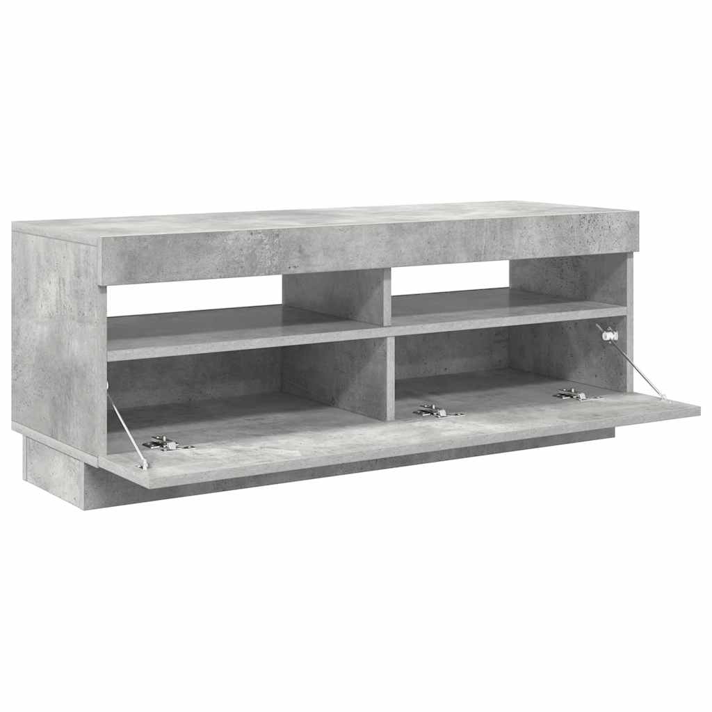 TV Cabinet with LED Lights Concrete Grey 100x35x40 cm