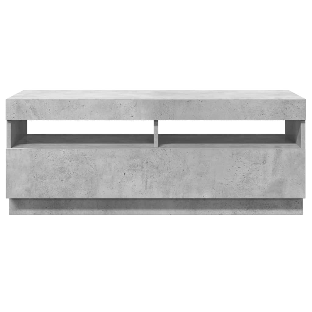 TV Cabinet with LED Lights Concrete Grey 100x35x40 cm
