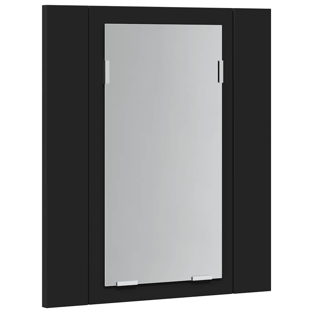 LED Bathroom Mirror Cabinet Black 40x12x45 cm Acrylic