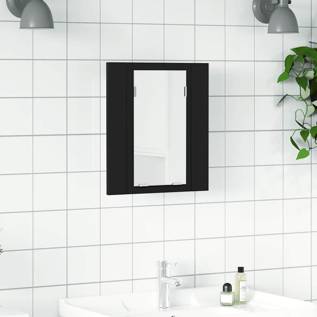 LED Bathroom Mirror Cabinet Black 40x12x45 cm Acrylic