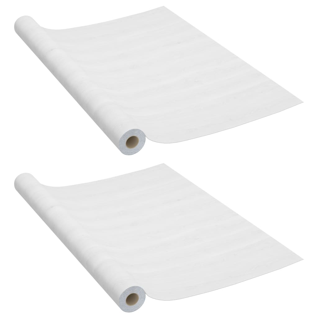 Self-adhesive Furniture Films 2 pcs White Wood 500x90 cm PVC