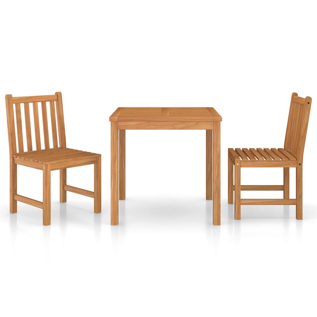 3 Piece Garden Dining Set 80x80 cm Solid Teak Wood