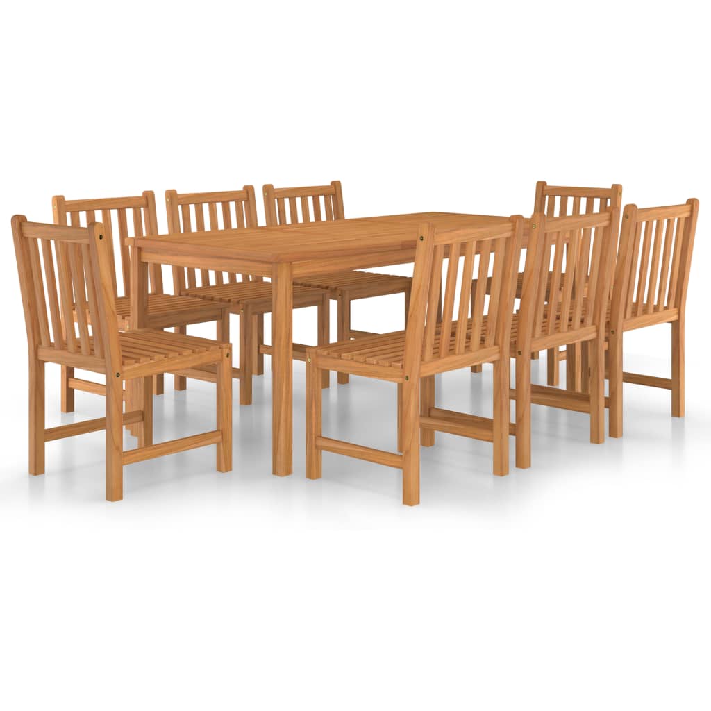 9 Piece Garden Dining Set 180x90 cm Solid Teak Wood