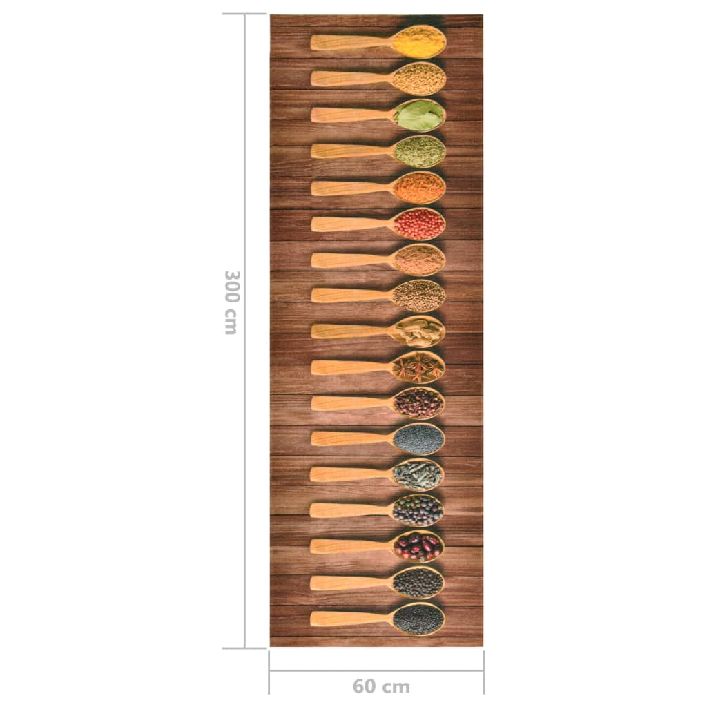 Kitchen Carpet Washable Spoons 60x300 cm