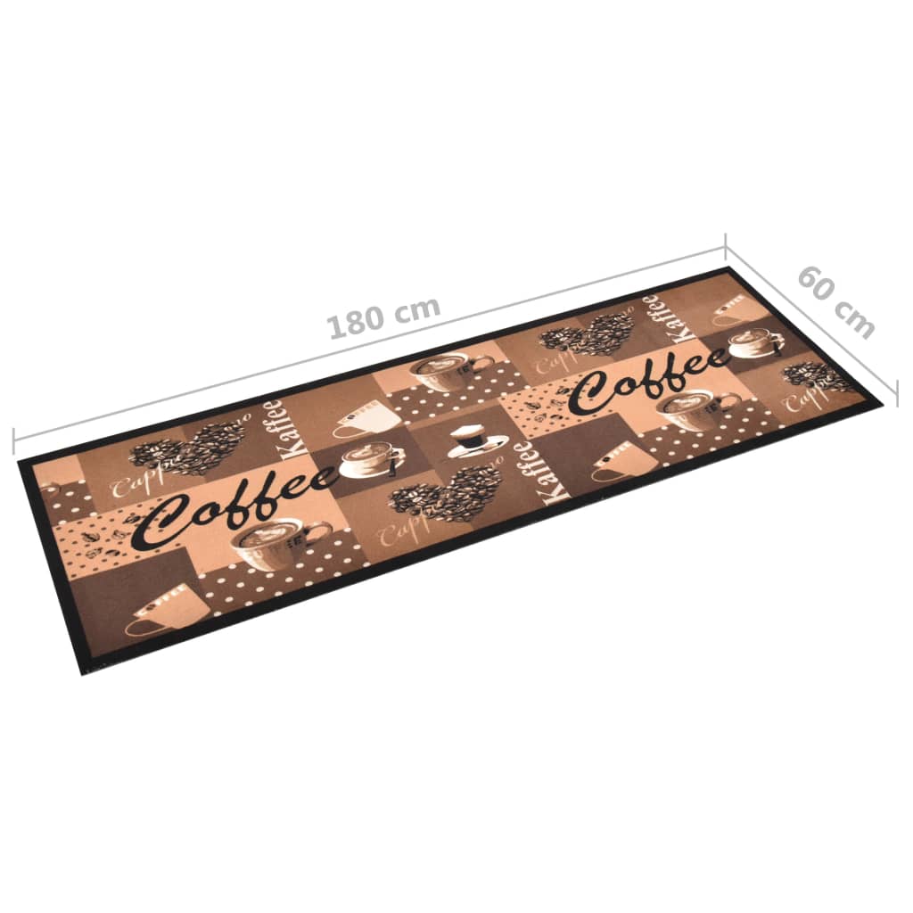 Kitchen Carpet Washable Coffee brown 60x180 cm