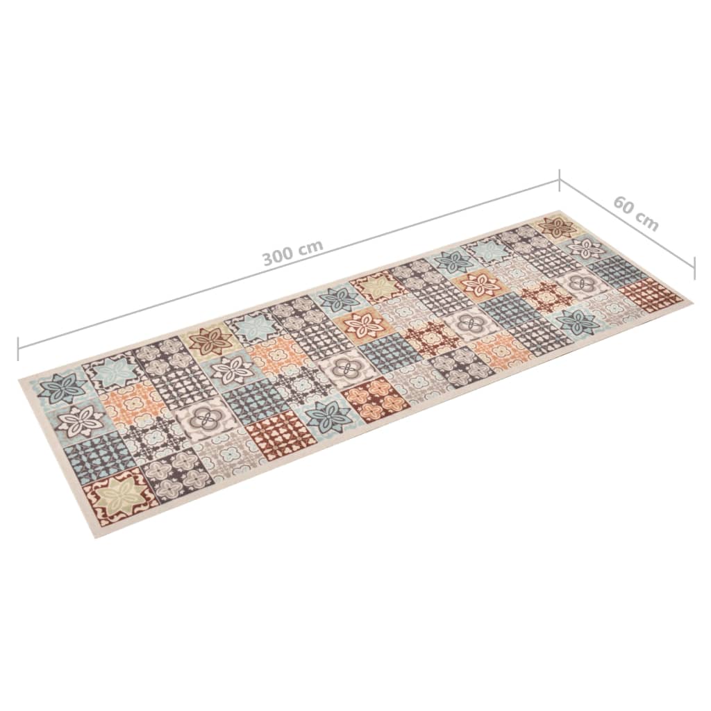 Kitchen Carpet Washable Mosaic Colour 60x300 cm