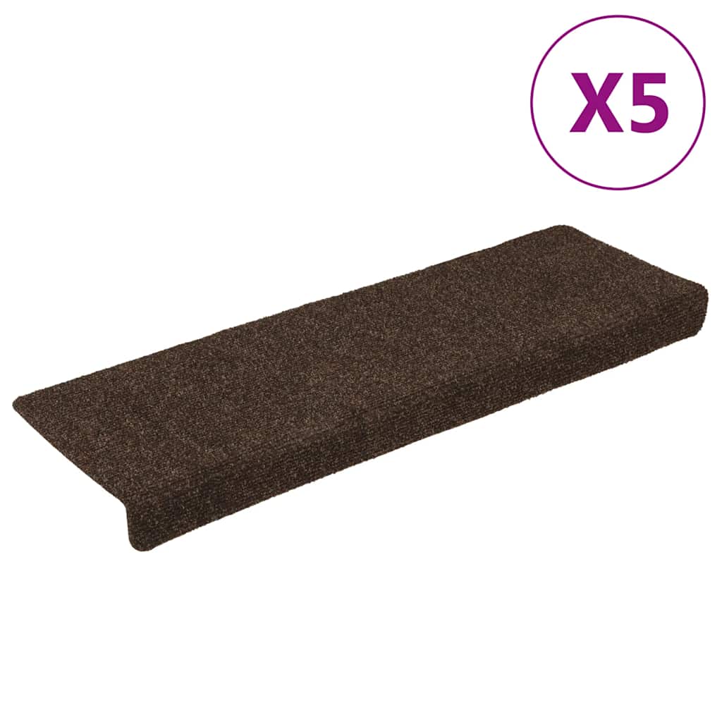 Stair Mats Self-adhesive 15 pcs 65x21x4 cm Brown Rectangular Edge