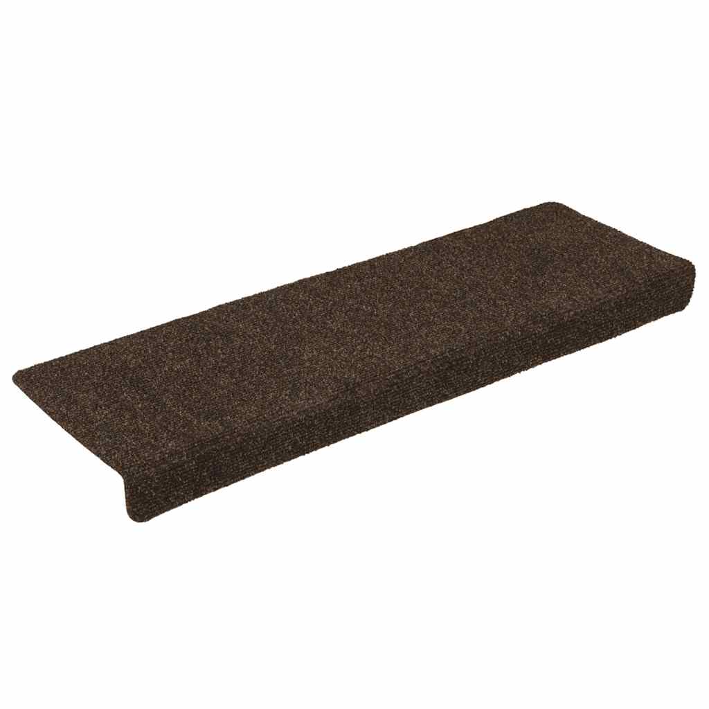 Stair Mats Self-adhesive 15 pcs 65x21x4 cm Brown Rectangular Edge