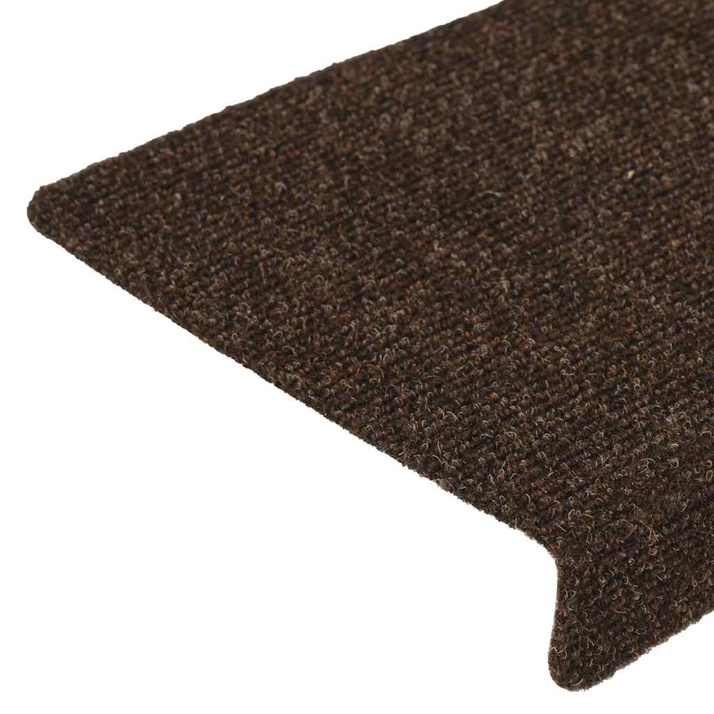 Stair Mats Self-adhesive 15 pcs 65x21x4 cm Brown Rectangular Edge