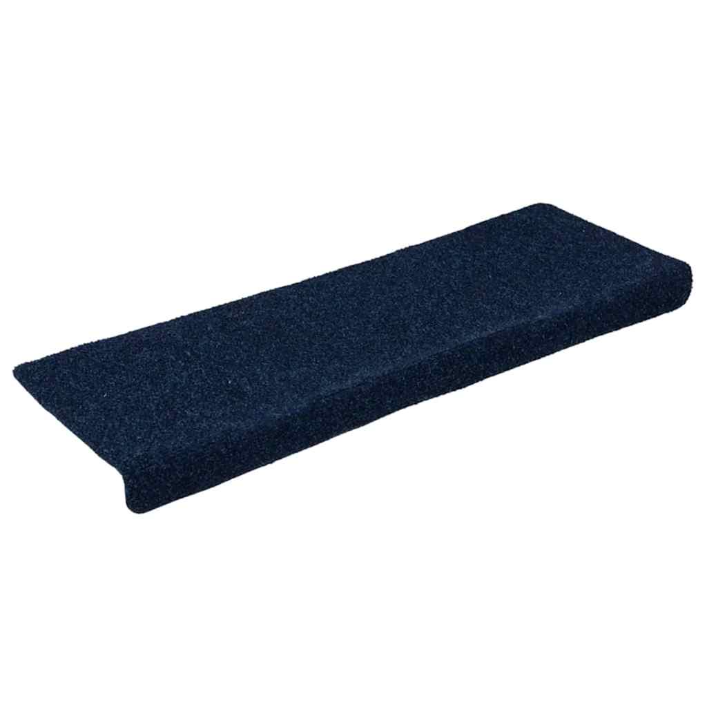 Stair Mats Self-adhesive 15 pcs 65x21x4 cm Navy Rectangular Edge