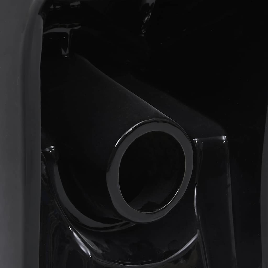 WC Ceramic Toilet Bathroom Round Toilet Bottom Water Flow Black