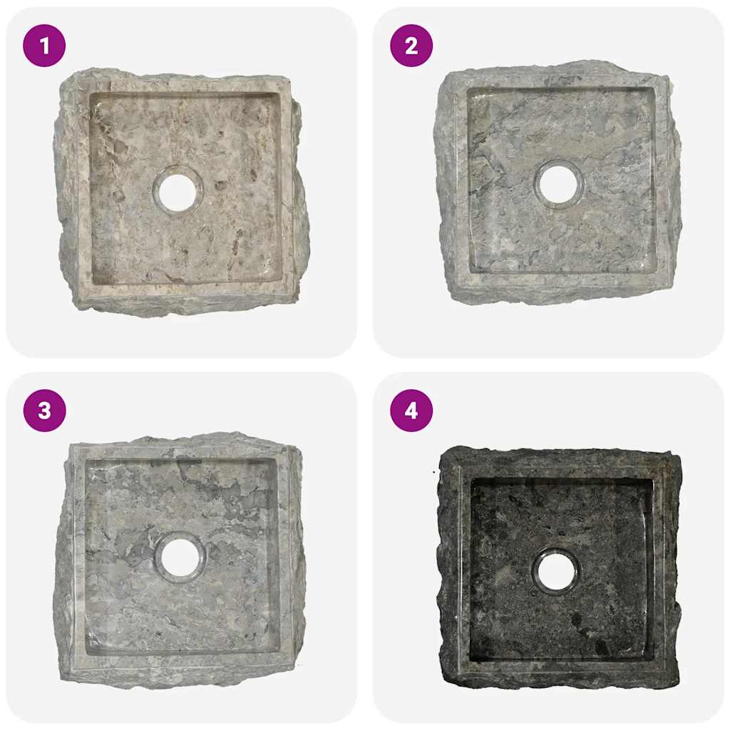 Sink Grey 30x30x13 cm Marble