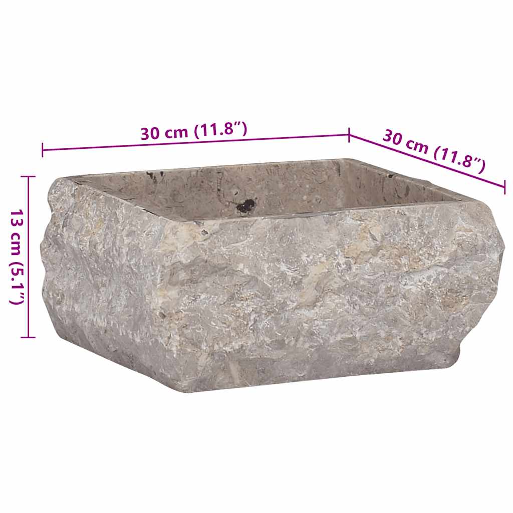 Sink Grey 30x30x13 cm Marble