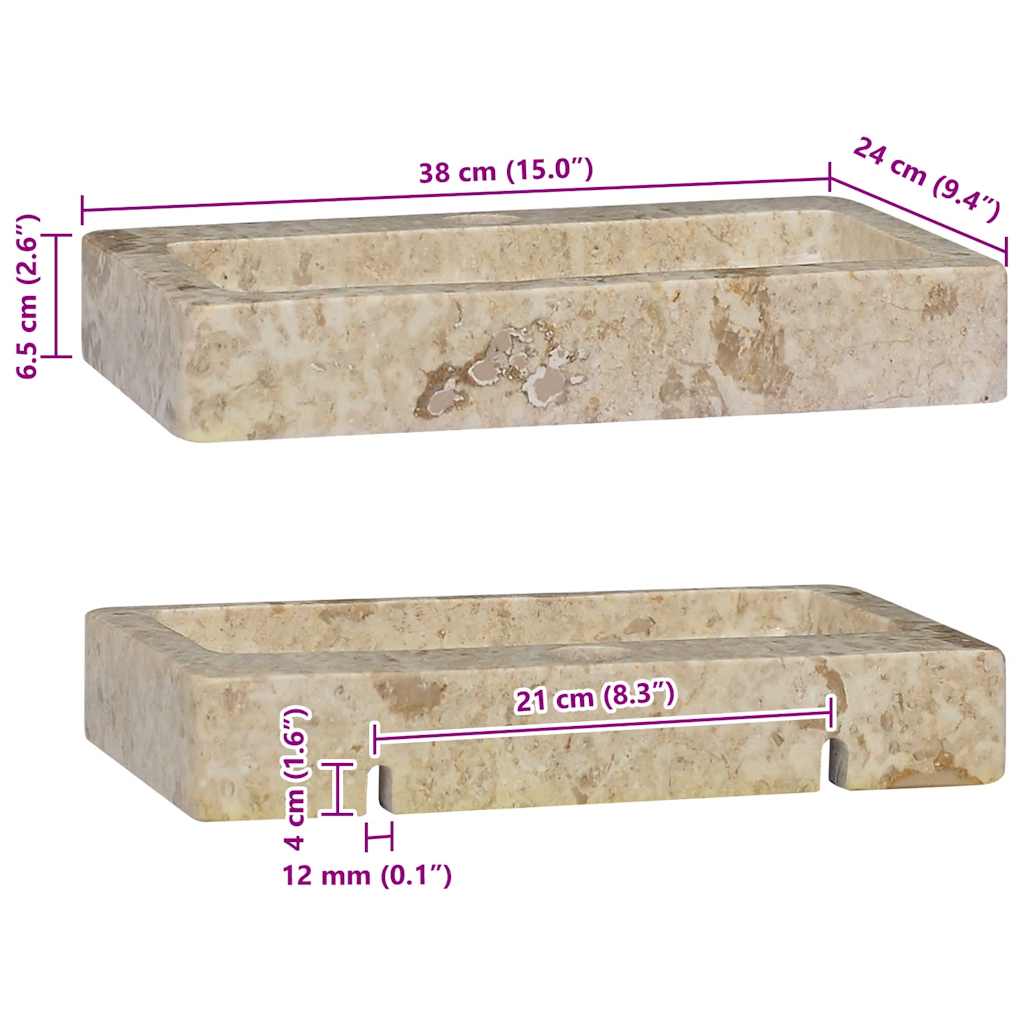 Sink Cream 38x24x6.5 cm Marble