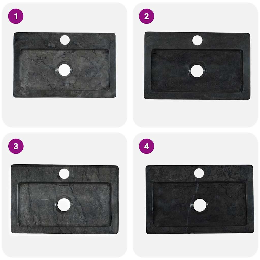 Sink Black 38x24x6.5 cm Marble