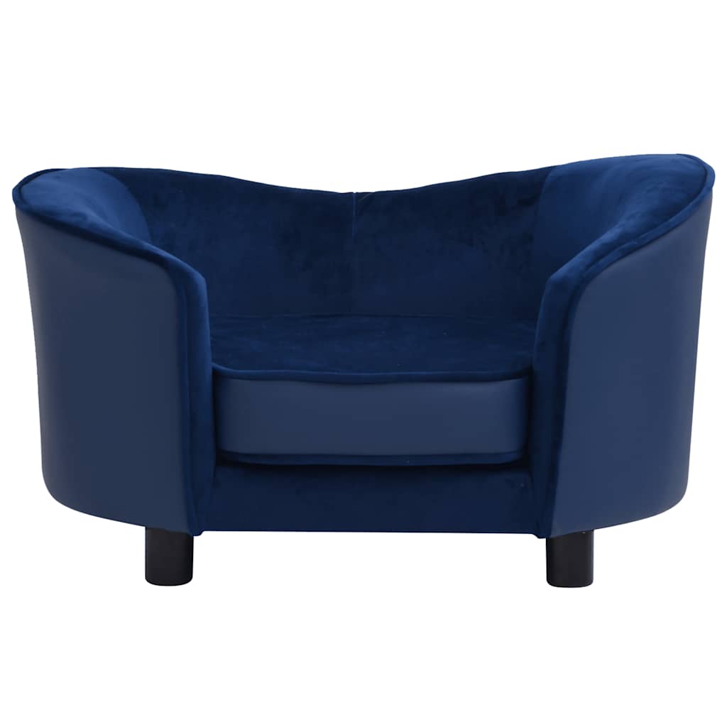 Dog Sofa Blue 69x49x40 cm Plush and Faux Leather