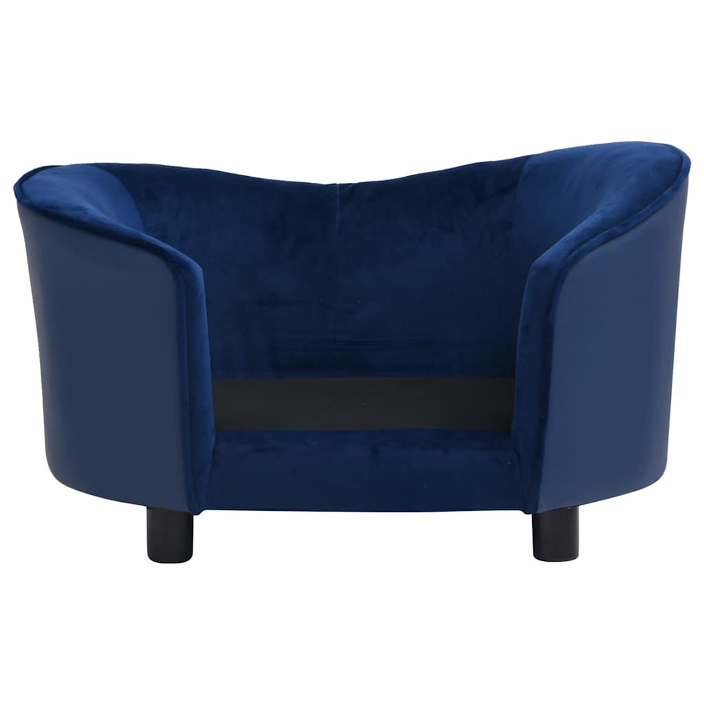 Dog Sofa Blue 69x49x40 cm Plush and Faux Leather