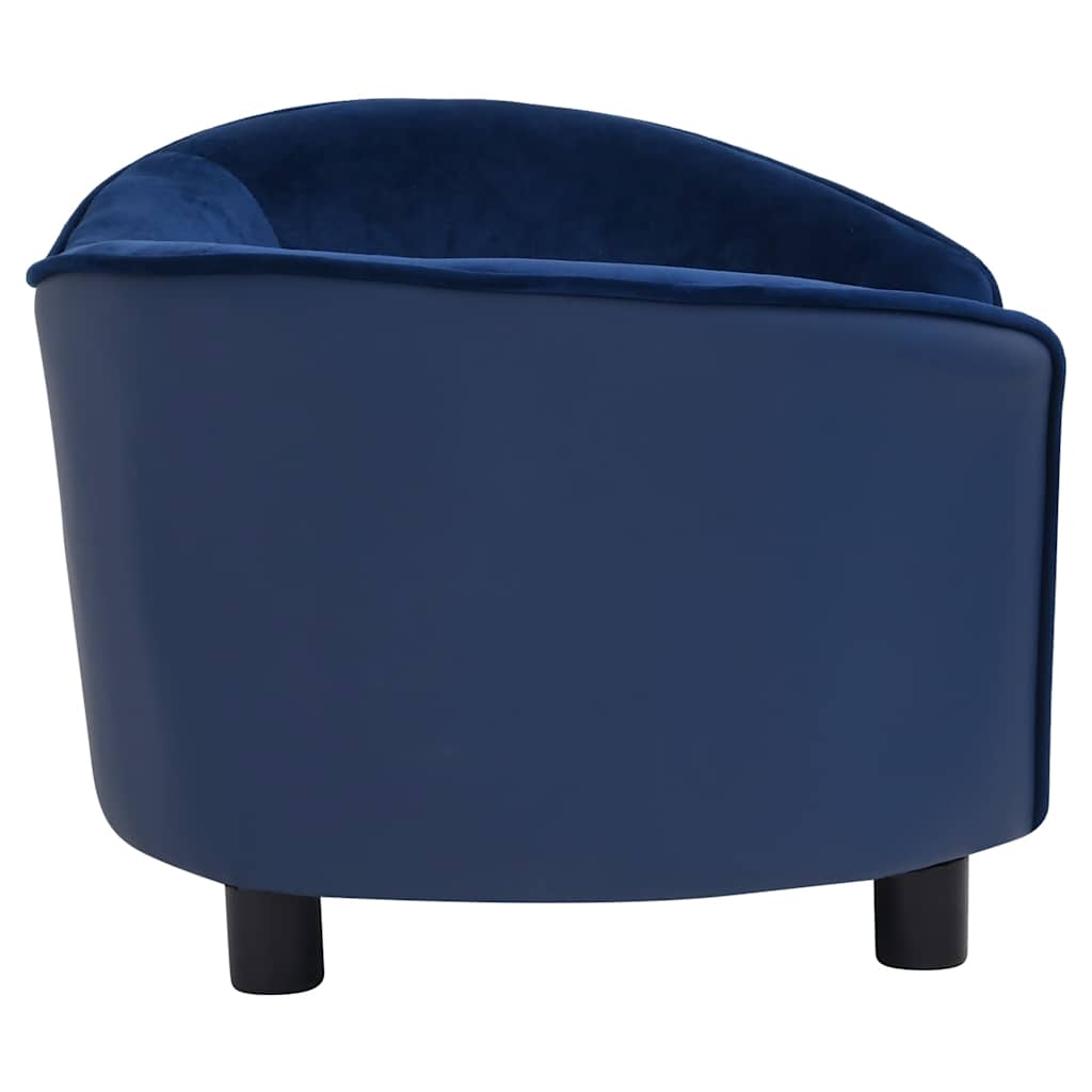 Dog Sofa Blue 69x49x40 cm Plush and Faux Leather