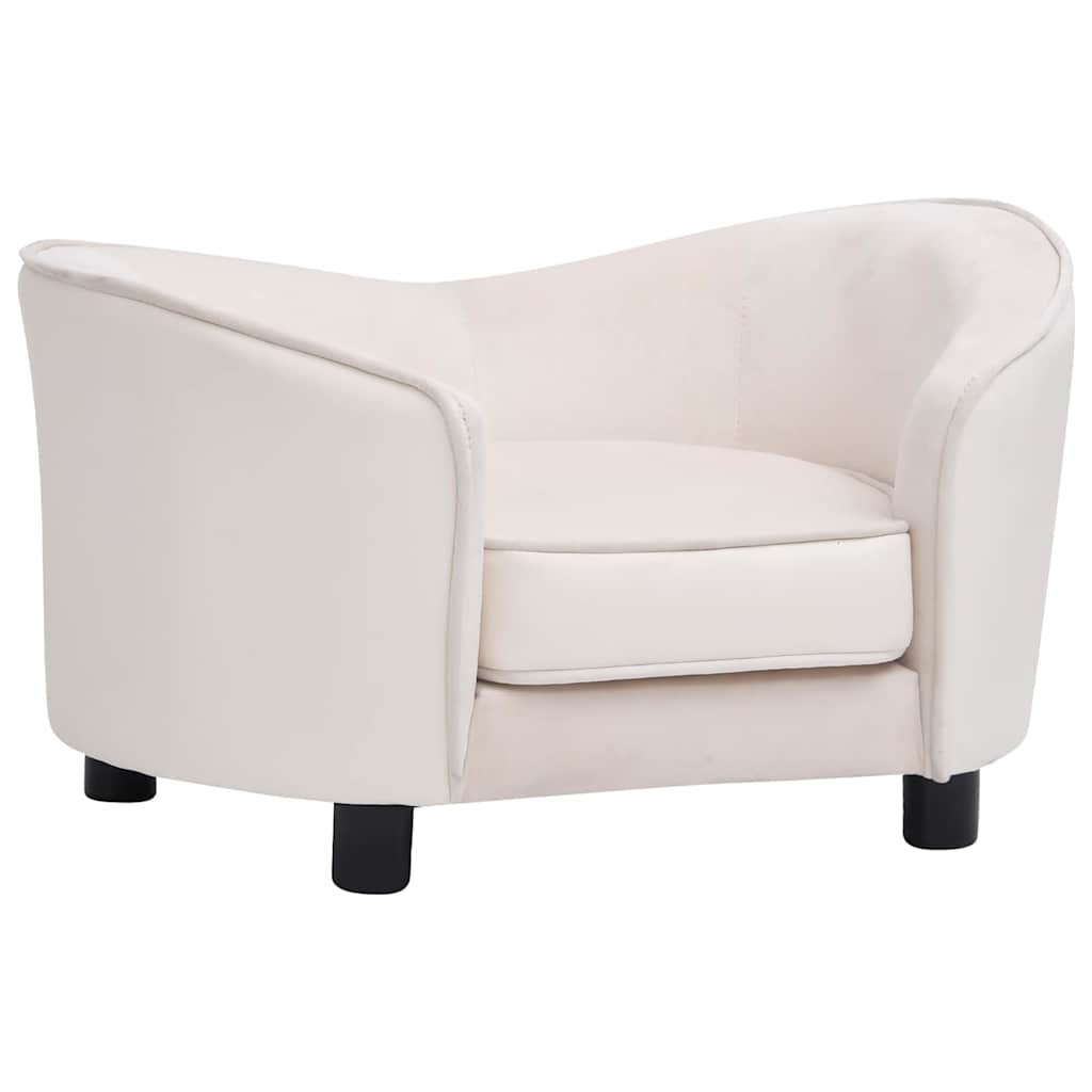 Dog Sofa Cream 69x49x40 cm Plush and Faux Leather