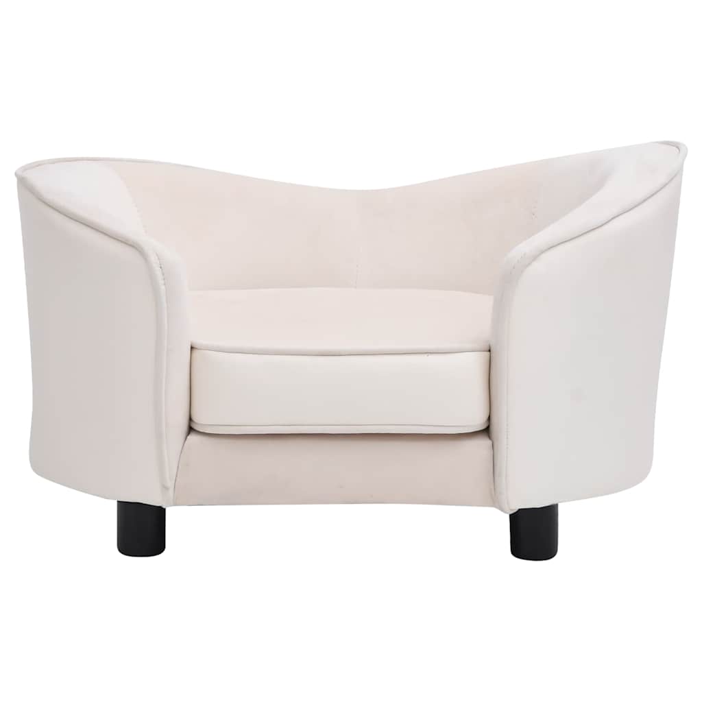 Dog Sofa Cream 69x49x40 cm Plush and Faux Leather