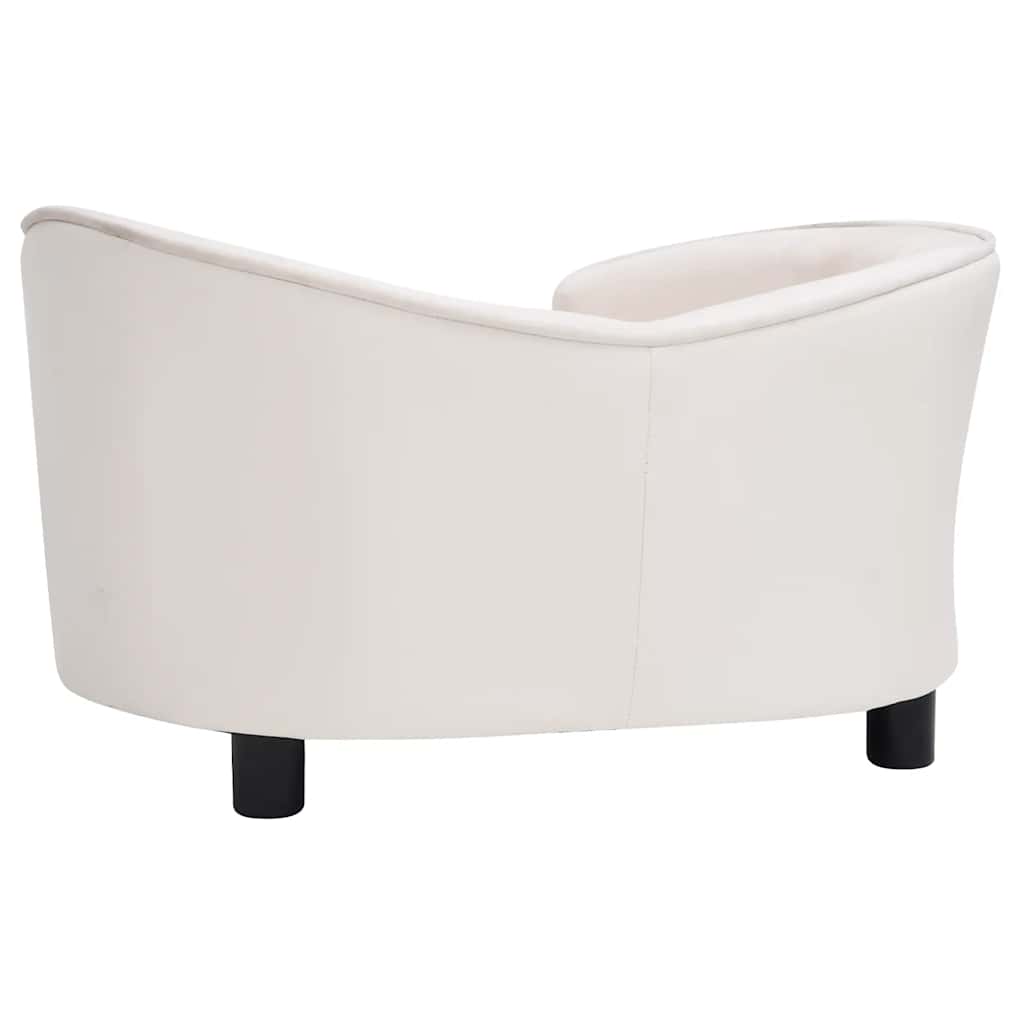 Dog Sofa Cream 69x49x40 cm Plush and Faux Leather