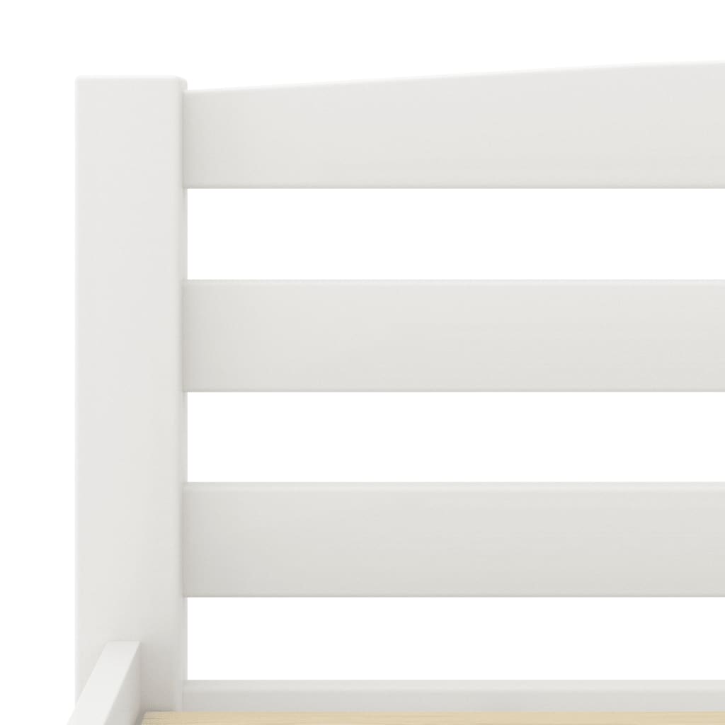 Bed Frame without Mattress White Solid Pinewood 120x200 cm